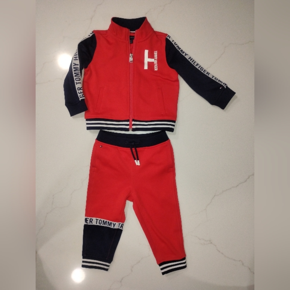 Tommy Hilfiger Red and Black Kids Tracksuit size 24mo